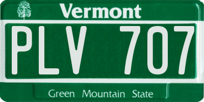 VT license plate PLV707