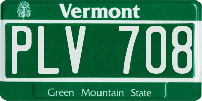 VT license plate PLV708