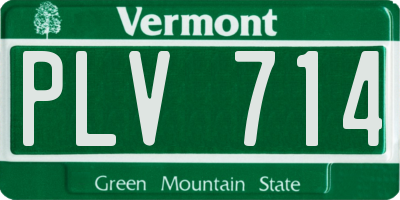 VT license plate PLV714