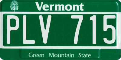 VT license plate PLV715