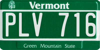 VT license plate PLV716