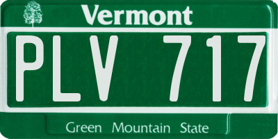 VT license plate PLV717