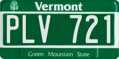 VT license plate PLV721