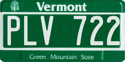 VT license plate PLV722