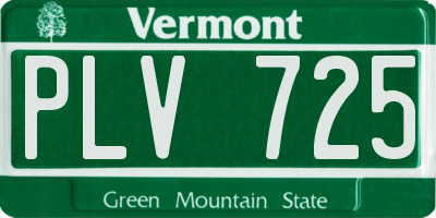VT license plate PLV725