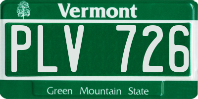 VT license plate PLV726