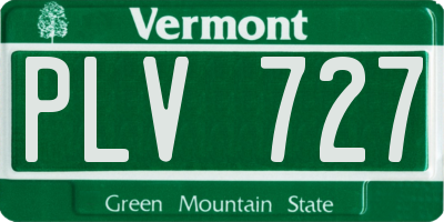 VT license plate PLV727