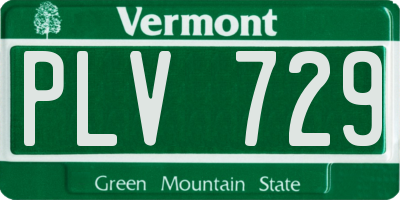 VT license plate PLV729