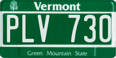 VT license plate PLV730