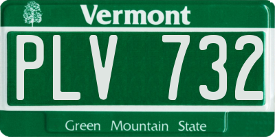 VT license plate PLV732