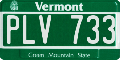 VT license plate PLV733