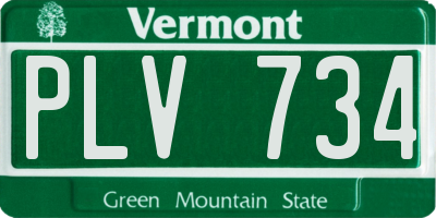 VT license plate PLV734
