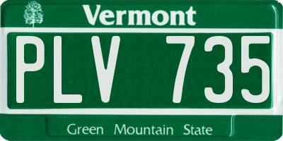 VT license plate PLV735
