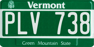 VT license plate PLV738