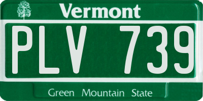 VT license plate PLV739