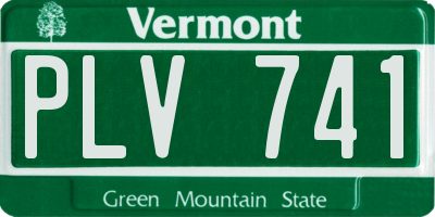 VT license plate PLV741