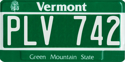 VT license plate PLV742