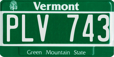 VT license plate PLV743