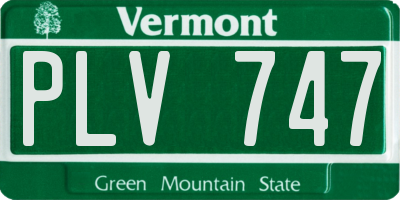 VT license plate PLV747