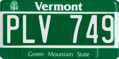 VT license plate PLV749