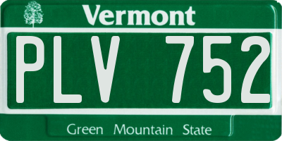 VT license plate PLV752