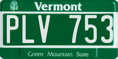 VT license plate PLV753