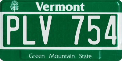 VT license plate PLV754