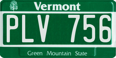VT license plate PLV756