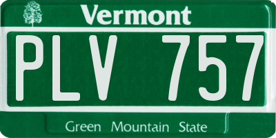 VT license plate PLV757