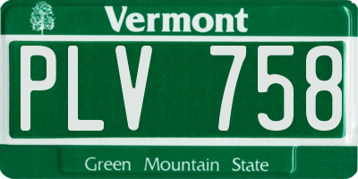 VT license plate PLV758