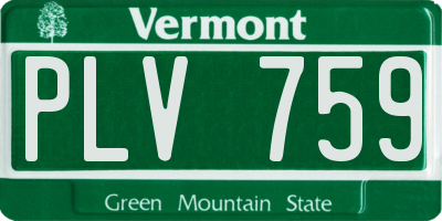 VT license plate PLV759