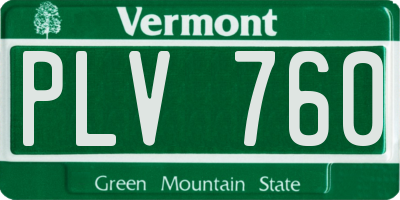 VT license plate PLV760