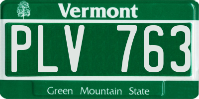 VT license plate PLV763