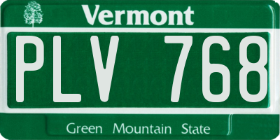 VT license plate PLV768