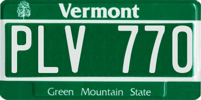 VT license plate PLV770