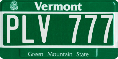 VT license plate PLV777