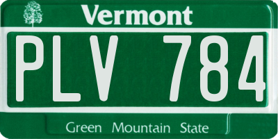 VT license plate PLV784