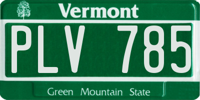 VT license plate PLV785