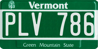 VT license plate PLV786
