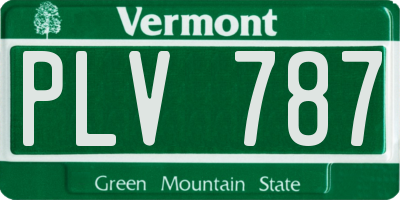 VT license plate PLV787