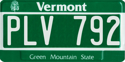 VT license plate PLV792