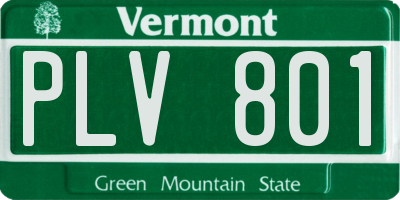 VT license plate PLV801
