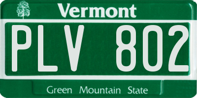 VT license plate PLV802