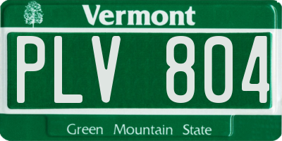 VT license plate PLV804