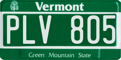 VT license plate PLV805