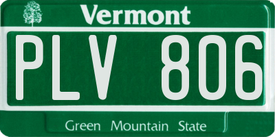 VT license plate PLV806