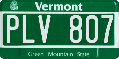 VT license plate PLV807