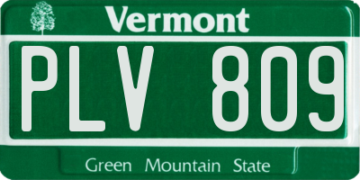 VT license plate PLV809