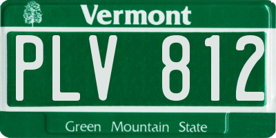 VT license plate PLV812