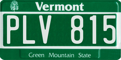 VT license plate PLV815
